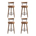 Ver imagem 1 de Kit 04 Banquetas Alta para Cozinha Área Gourmet Nápoles Couríssimo Amarula - Desk Design