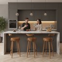 Ver imagem 2 de Kit 04 Banquetas Alta para Cozinha Área Gourmet Nápoles Couríssimo Amarula - Desk Design