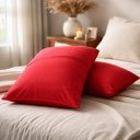 Ver imagem 1 de Kit 02 Fronha Lisa Envelope Malha Travesseiro 70x50:Vermelho