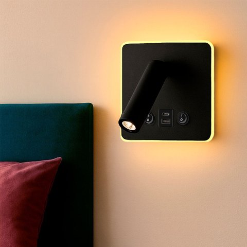 Luminária Arandela Leitura Direcionável Led Usb e Usb-c Bet84