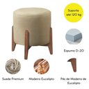 Ver imagem 4 de Puff Banqueta Decorativo Redondo Sala Estar Paris Suede Bege