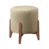 Puff Banqueta Decorativo Redondo Sala Estar Paris Suede Bege - 1