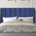 Ver imagem 1 de Painel Estofado Luxo Clara 160cm Queen Size para Cama Box Corino Azul Marinho - Gat Magazine