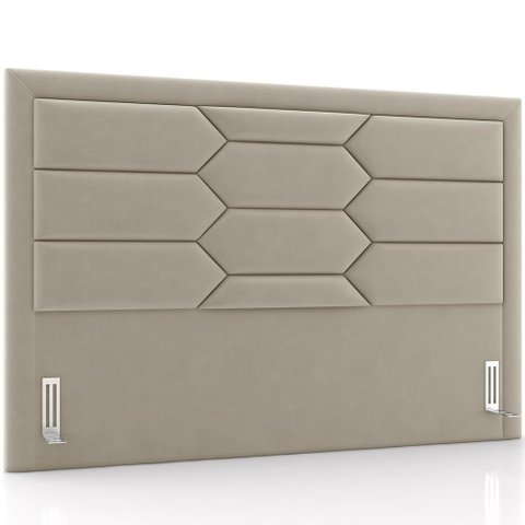 Cabeceira Cama Box Casal 140cm Estofada Nora P05 Veludo Bege