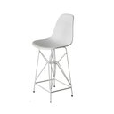Ver imagem 2 de Jogo Mesa Bistrô Eames Tampo Amêndoa 60cm 2 Banquetas Branca Base Ferro Branco