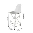 Ver imagem 4 de Jogo Mesa Bistrô Eames Tampo Amêndoa 60cm 2 Banquetas Branca Base Ferro Branco