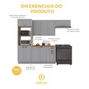 Ver imagem 5 de Armário de Cozinha Modulada Compacta Fidelitá Nara 100% MDF 4 Peças 270cm 12 Portas 2 Gavetas com