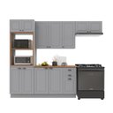 Ver imagem 2 de Armário de Cozinha Modulada Compacta Fidelitá Nara 100% MDF 4 Peças 270cm 12 Portas 2 Gavetas com