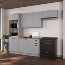 Ver imagem 1 de Armário de Cozinha Modulada Compacta Fidelitá Nara 100% MDF 4 Peças 270cm 12 Portas 2 Gavetas com