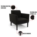 Ver imagem 6 de Kit 2 Poltronas Base de Madeira Fixa Preto Marisa Suede Preto - D’Rossi