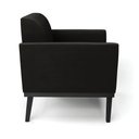 Ver imagem 4 de Kit 2 Poltronas Base de Madeira Fixa Preto Marisa Suede Preto - D’Rossi
