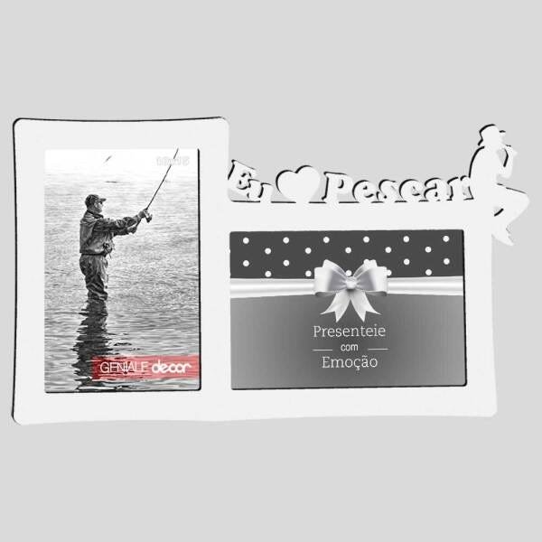 Porta-retrato Quadro Para Decorar Presentear Hobby Eu Amo Pescar Presente Para Pescador Branco - 2