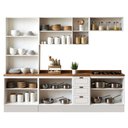 Ver imagem 5 de Cozinha Completa 5 Peças Americana 12 Portas 3 Gavetas MDF 280cm Branco com Ebano Genialflex Mó