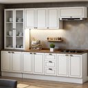 Ver imagem 1 de Cozinha Completa 5 Peças Americana 12 Portas 3 Gavetas MDF 280cm Branco com Ebano Genialflex Mó