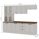 Ver imagem 4 de Cozinha Completa 5 Peças Americana 12 Portas 3 Gavetas MDF 280cm Branco com Ebano Genialflex Mó