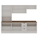 Ver imagem 3 de Cozinha Completa 5 Peças Americana 12 Portas 3 Gavetas MDF 280cm Branco com Ebano Genialflex Mó