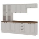 Ver imagem 2 de Cozinha Completa 5 Peças Americana 12 Portas 3 Gavetas MDF 280cm Branco com Ebano Genialflex Mó