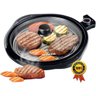 Panela Smart Grill Redondo Grelha Elétrica 127v Antiaderente 30 Cm Tampa De Vidro 1200w Bandeja - 1