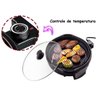 Panela Smart Grill Redondo Grelha Elétrica 127v Antiaderente 30 Cm Tampa De Vidro 1200w Bandeja - 5