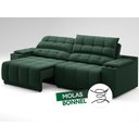 Ver imagem 7 de Sofá com Porta Copos Carregador Usb Ret Rec Samurai 2,30m Velosuede Verde - Netsofas
