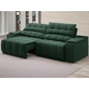Ver imagem 2 de Sofá com Porta Copos Carregador Usb Ret Rec Samurai 2,30m Velosuede Verde - Netsofas