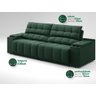 Sofá com Porta Copos Carregador Usb Ret Rec Samurai 2,30m Velosuede Verde - Netsofas - 4