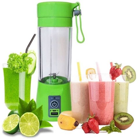 Mini Liquidificador Portátil Elétrico 380 Ml Academia Shakes Sucos Vitamina Pequeno Resistente - Ver