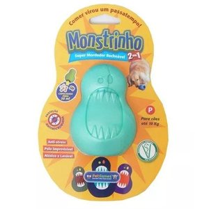 Brinquedo Mordedor Recheável Monstrinho Tamanho G Azul – Pet Games