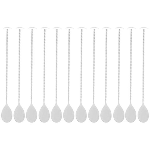 12 Colheres Bailarinas Inox 26cm Bebidas Coquetel Drinks Sucos Prata Tress Lyor