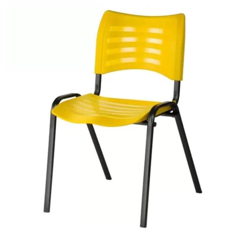 Cadeira Fixa 04 Pés Plástica (Polipropileno) - Cor Amarelo - Mrplast - Pmd - 31233
