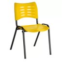 Ver imagem 2 de Cadeira Fixa 04 Pés Plástica (Polipropileno) - Cor Amarelo - Mrplast - Pmd - 31233