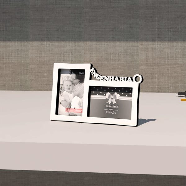 Porta-Retrato Quadro Para Decorar Formatura Engenharia Presente Criativo Engenheiro Engenheira Branc - 2