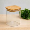 Ver imagem 6 de Conjunto Porta Mantimento 3 Potes Herméticos Vidro Borossilicato Tampa Bambu 19cm, 15cm e 12cm