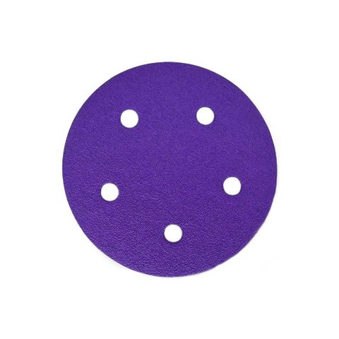 Disco Lixa Pluma Papel Cerâmico 125mm (5 Pol) 5 Furos 50 Unidades