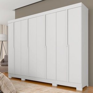 Guarda Roupa Casal Liz 8 Portas 2 Gavetas Branco - M.a Branco