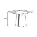 Ver imagem 4 de Mesa de Jantar sem Cadeiras Quadrada Tampo de Madeira Chanfrado com Vidro de 8 Lugares 140x140