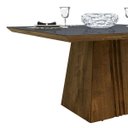 Ver imagem 3 de Mesa de Jantar sem Cadeiras Quadrada Tampo de Madeira Chanfrado com Vidro de 8 Lugares 140x140