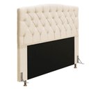 Ver imagem 1 de Cabeceira Greta para Cama Box Queen 160 Cm Suede Bege - D’Rossi