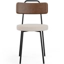 Ver imagem 6 de Kit 06 Cadeiras Decorativas Estofada Sala Jantar Barcelona L02 Couríssimo Marrom Linho Bege - Lyam L