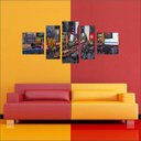 Ver imagem 3 de Quadro Decorativo Cidade New York Times Square Salas Interiores Mosaico 5 Peças Com Moldura