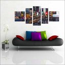 Ver imagem 4 de Quadro Decorativo Cidade New York Times Square Salas Interiores Mosaico 5 Peças Com Moldura