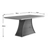 Mesa de Jantar Ravena de 1400x900mm sem Cadeiras Tampo Chanfrado Rústico Malbec Vidro Preto Dj M - 2