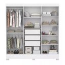 Ver imagem 2 de Guarda-Roupa Casal Prático 6 Portas 3 Gavetas com Espelho Elite Demóbile Branco