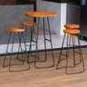 Kit Mesa Bistrô Redonda e 4 Banquetas Alta Astra Base Metálica - Pallazio - 2