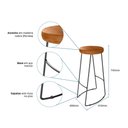 Ver mais imagens de Kit Mesa Bistrô Redonda e 4 Banquetas Alta Astra Base Metálica - Pallazio