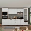 Ver imagem 1 de Cozinha Completa Modulada 6 Peças 100% MDF Iluminata Branco/Ébano