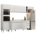 Ver imagem 1 de Armário de Cozinha Modulada 5 Peças CP17 Balcão com Tampo Branco - Lumil Lumil Móveis