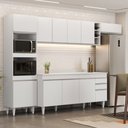 Ver imagem 2 de Armário de Cozinha Modulada 5 Peças CP17 Balcão com Tampo Branco - Lumil Lumil Móveis