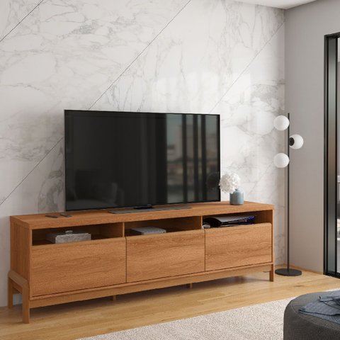 Rack Elegance 2.1 para Tv até 75 Polegadas 1 Porta 2 Gavetas Jequitibá - Lukaliam