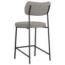 Ver mais imagens de Kit 08 Banquetas Baixa Bar Cozinha Sala Jantar Preto Elira L02 Couríssimo Preto Linho Cinza - Lyam